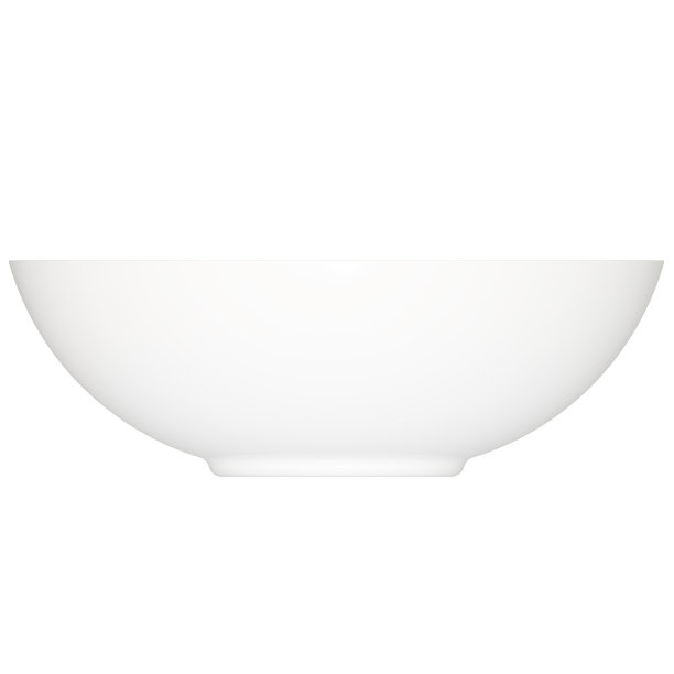 收集白色物品。白色空饭碗，孤立在白色背景上。3 d演示。图片下载