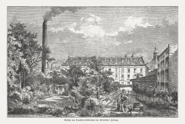 科隆报纸出版社，木版，1888年出版图片下载