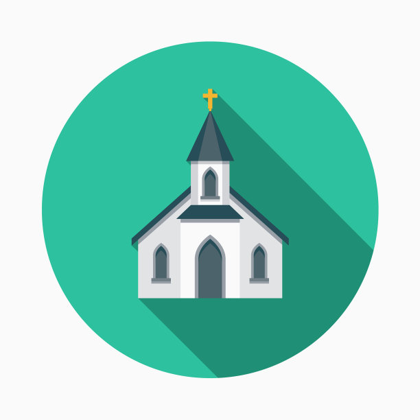 教堂平面设计西方图标图片下载