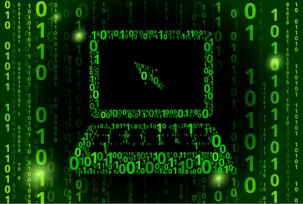 笔记本电脑二进制码矢量模式背景图片下载