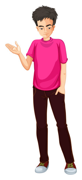 白人背景上的一个年轻人图片下载