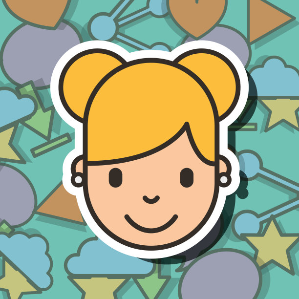 社交媒体背景上的快乐女孩脸图片下载