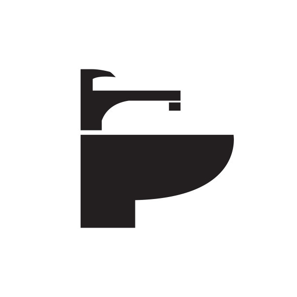 浴室水槽龙头矢量图标简单图片下载