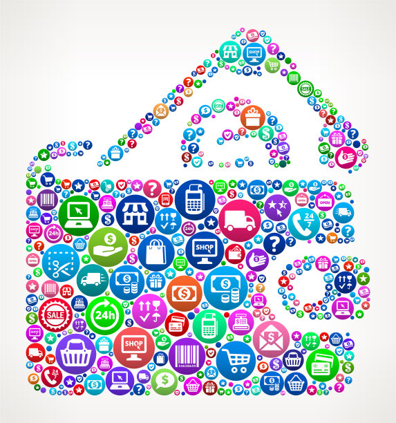 货币钱包购物和电子商务背景模式图片下载