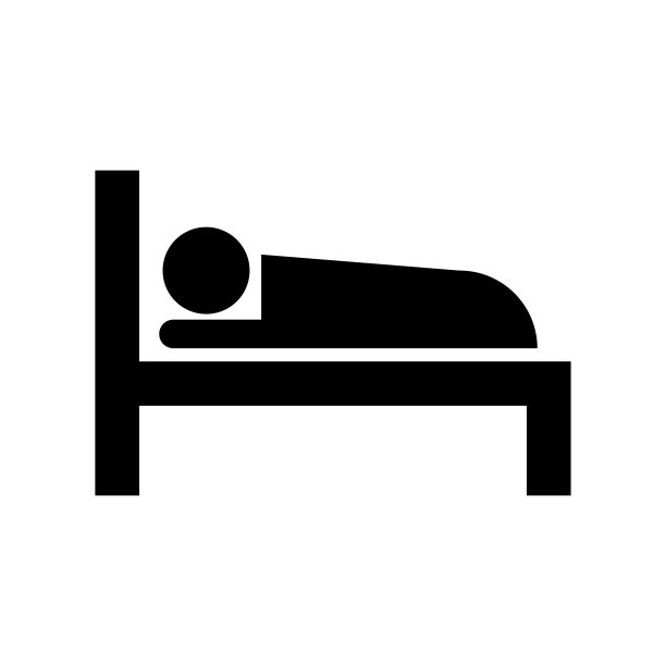 在床上的人。扁平简约图标矢量图。简单扁平符号。图解图片下载