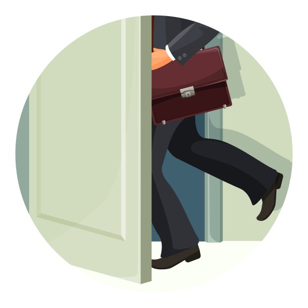 拿着公文包快速出门的商人图片下载