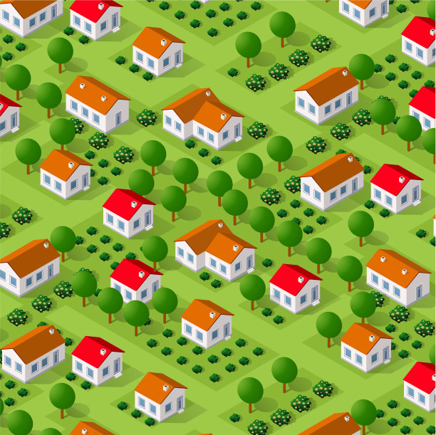 等距矢量自然乡村图片下载