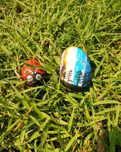 收集我的彩绘鹅卵石图片下载