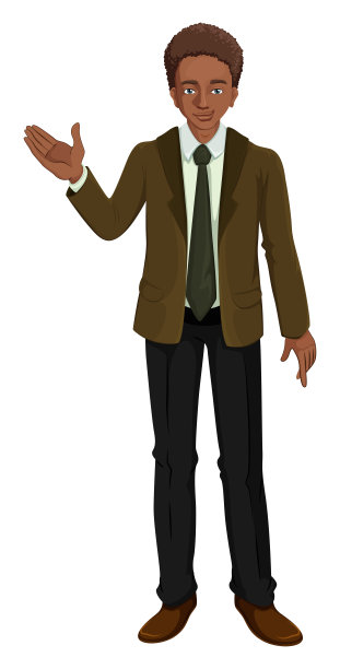 白人背景下的黑人商人图片下载