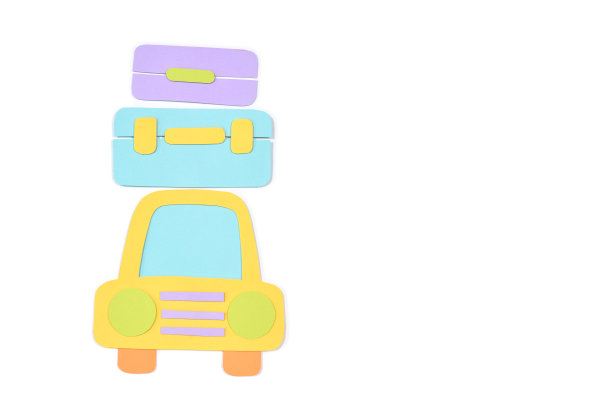 汽车剪纸上的白色背景图片下载