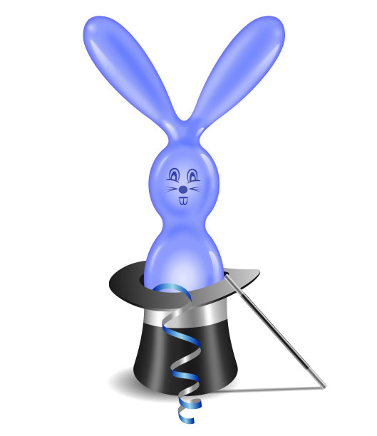 兔子气球在魔术帽图片下载