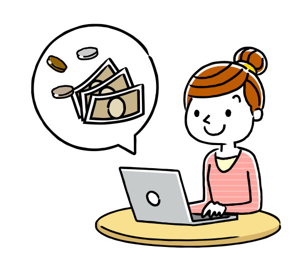 女人:电脑和金钱图片下载