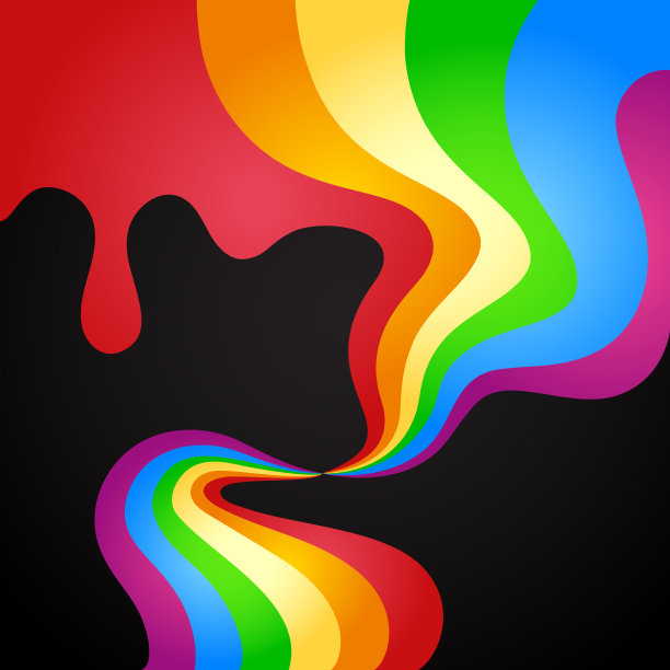 彩色涂料波抽象图片下载