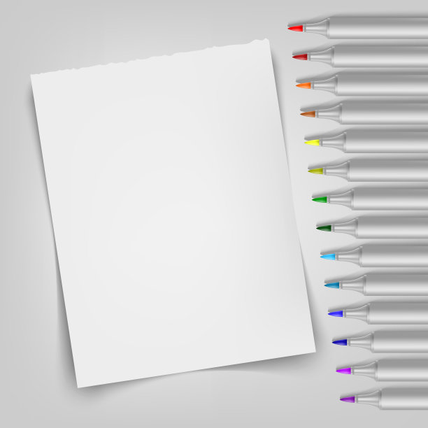 带标记的空白纸。模板为您的插图。矢量插图。图片下载