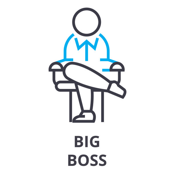 大老板细线图标、符号、符号、插图、线性概念、矢量图片下载