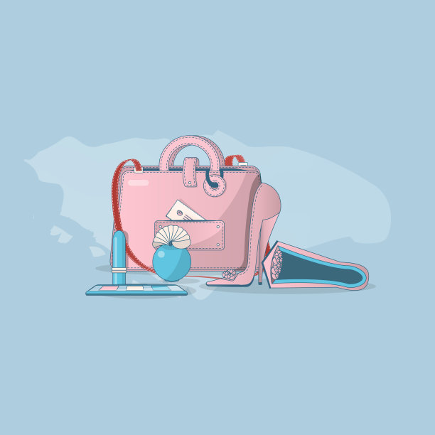 美的概念，化妆品，眼影，口红，睫毛膏，腮红。图片下载