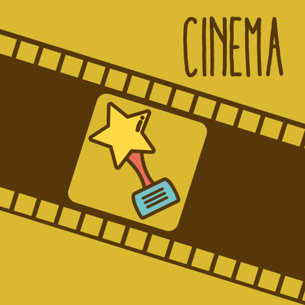 电影卡通符号在卷轴的背景图片下载