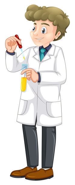 白底上的年轻化学家图片下载