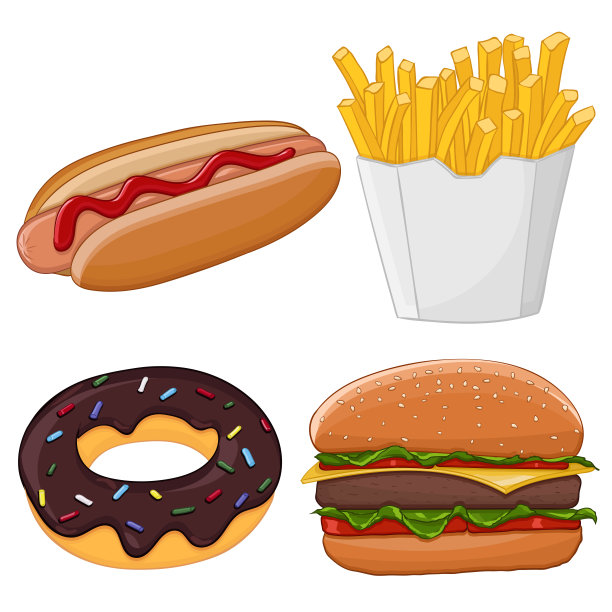 快餐。矢量插图孤立在白色背景图片下载