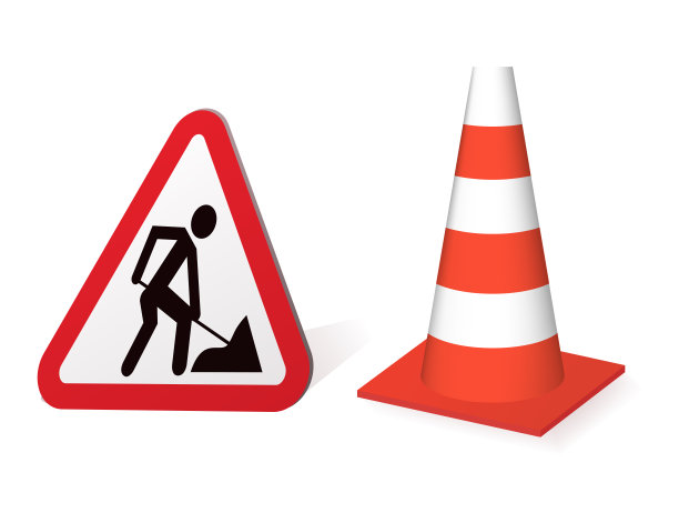 修路路标。图片下载