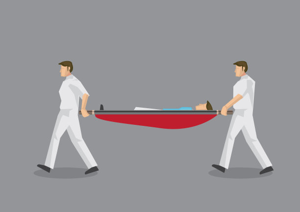 携带担架卡通矢量插图图片下载