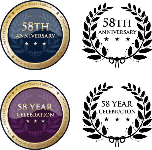 五十八周年庆祝金质奖章图片下载