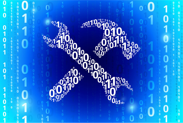 工具和硬件二进制代码蓝色矢量模式背景图片下载