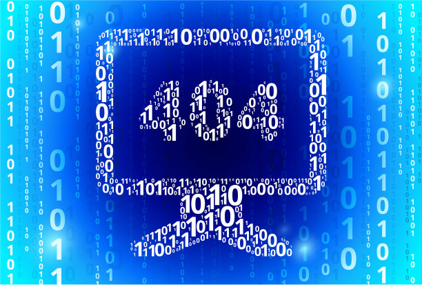 404错误监控二进制代码蓝色矢量模式背景图片下载