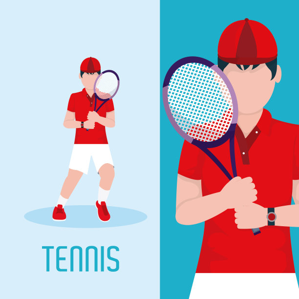 网球运动员的卡通图片下载