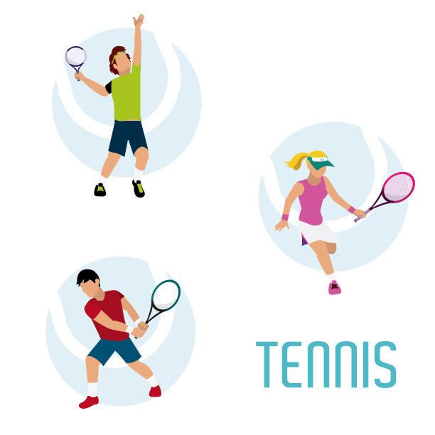 网球运动员的漫画图片下载