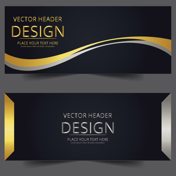 集现代几何矢量横幅与波浪波浪的背景。网页设计的横幅网页标题背景。图片下载