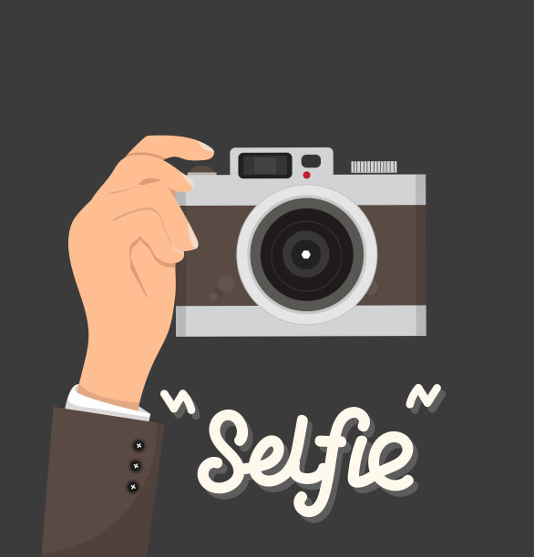 商人手握相机自拍图片下载