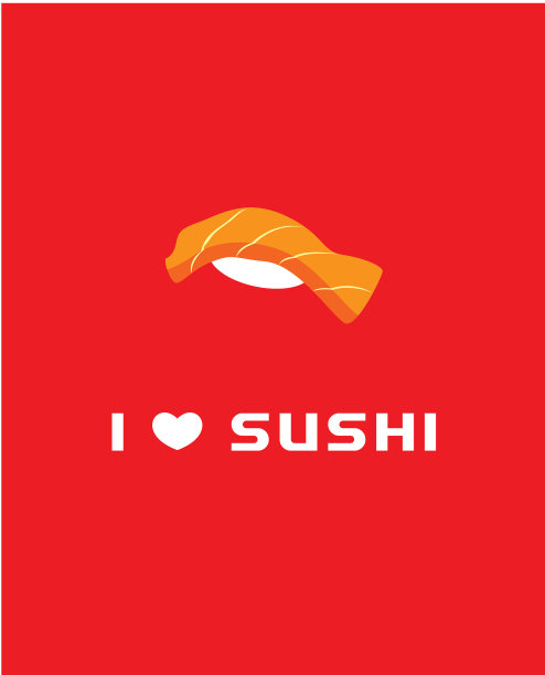我喜欢寿司图形向量图片下载