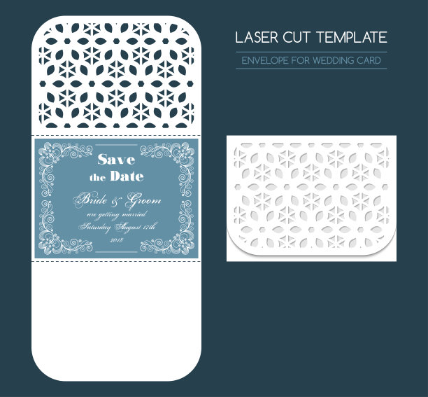 激光切割结婚信封图片下载