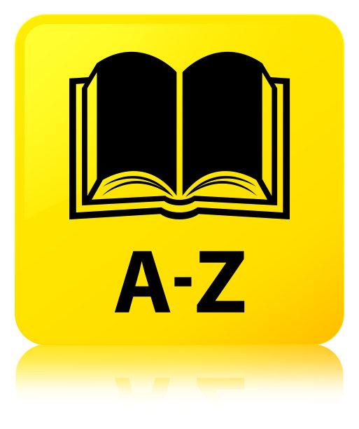 A-Z(书图标)黄色方块按钮图片下载