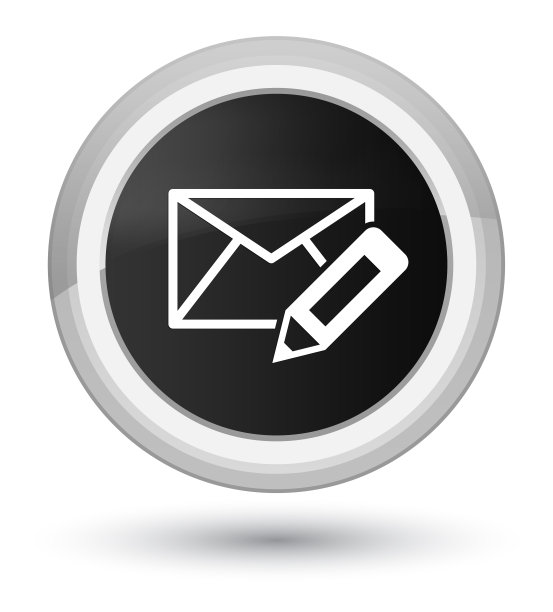 编辑电子邮件图标prime黑色圆形按钮图片下载