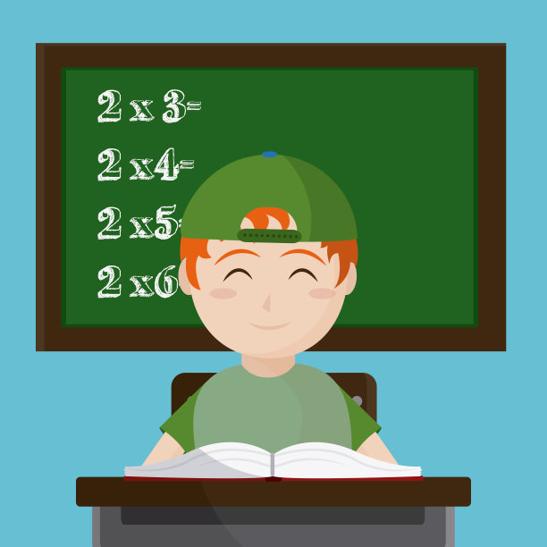 小学生坐在课桌旁图片下载