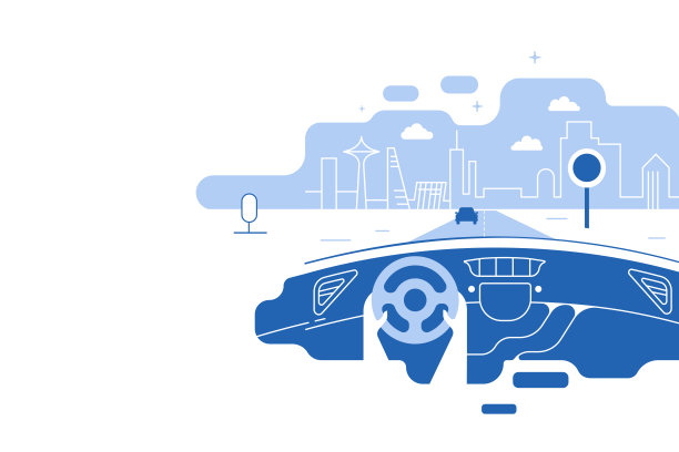 仪表盘车和司机。手在高速公路上开车。驾驶安全警示牌。平面向量插图。在沥青路面上的汽车有速度限制的高速公路汽车内部。背景。图片下载