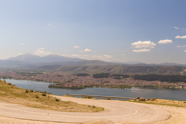 约阿尼纳城市和湖泊全景照片的春天时间希腊图片下载