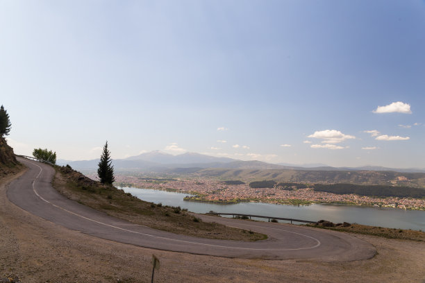 约阿尼纳城市和湖泊全景照片的春天时间希腊图片下载
