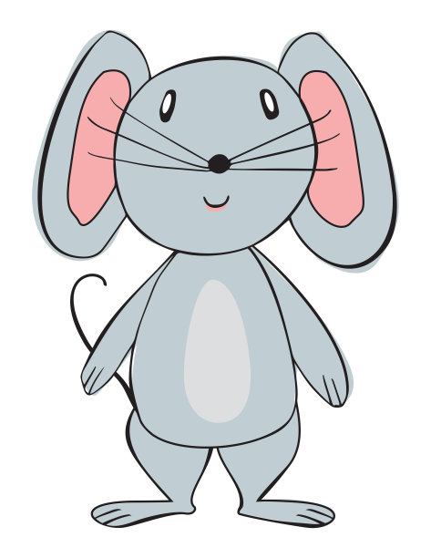 向量卡通动物。可爱的小老鼠。图片下载