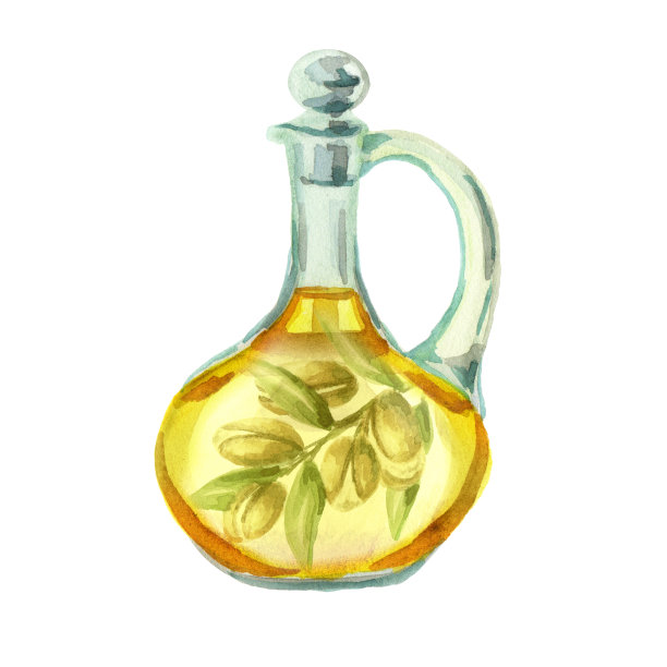 装摩洛哥坚果油。水彩图片下载