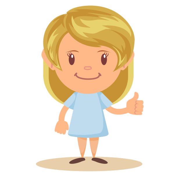 女孩竖起大拇指图片下载