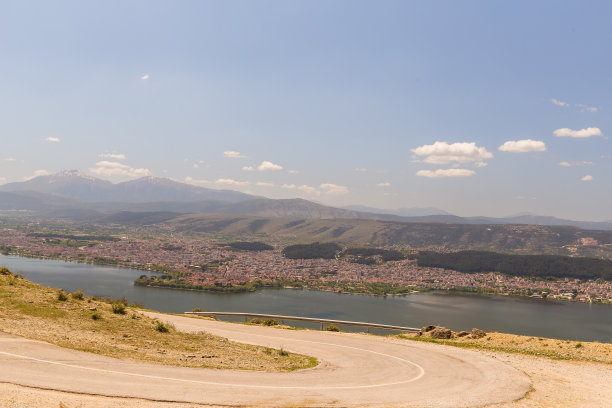 约阿尼纳城市和湖泊全景照片的春天时间希腊图片下载