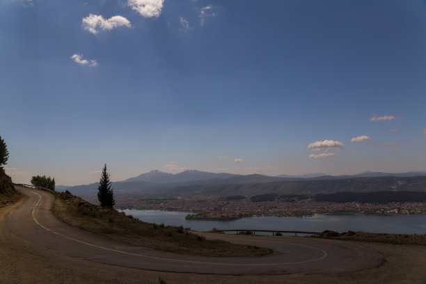 约阿尼纳城市和湖泊全景照片的春天时间希腊图片下载