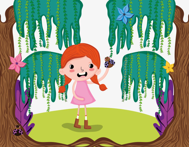 森林里的美丽女孩图片下载