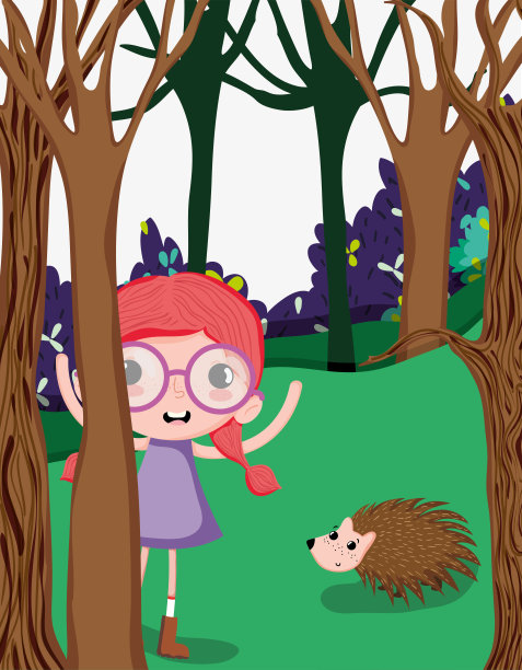 森林里的美丽女孩图片下载