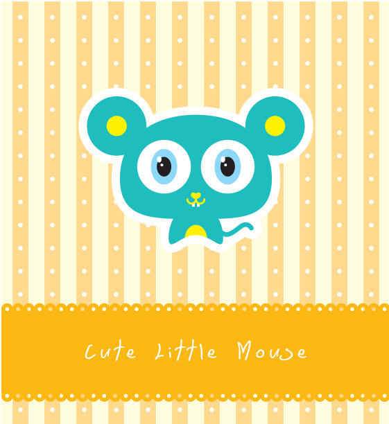可爱的老鼠宝宝贺卡向量图片下载