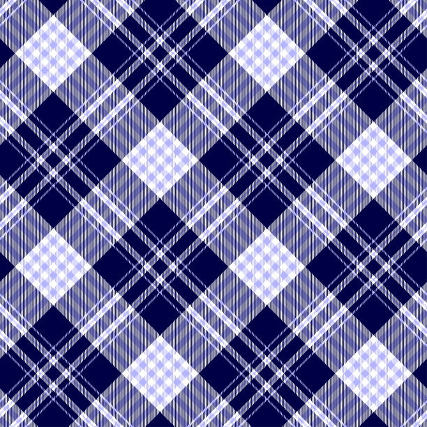 无缝格纹格子图案深色海军蓝，浅蓝色和白色。图片下载
