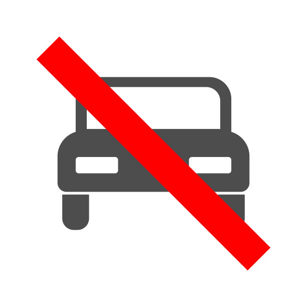 汽车禁止标志。矢量图标图片下载